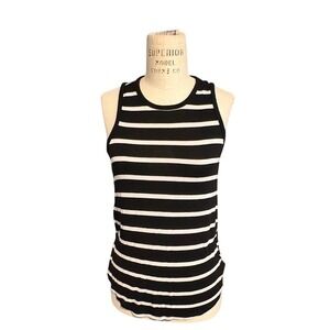 Anthropologie Akemi + Kin Striped Sleeveless Tank Top Black & White‎ Sz Small